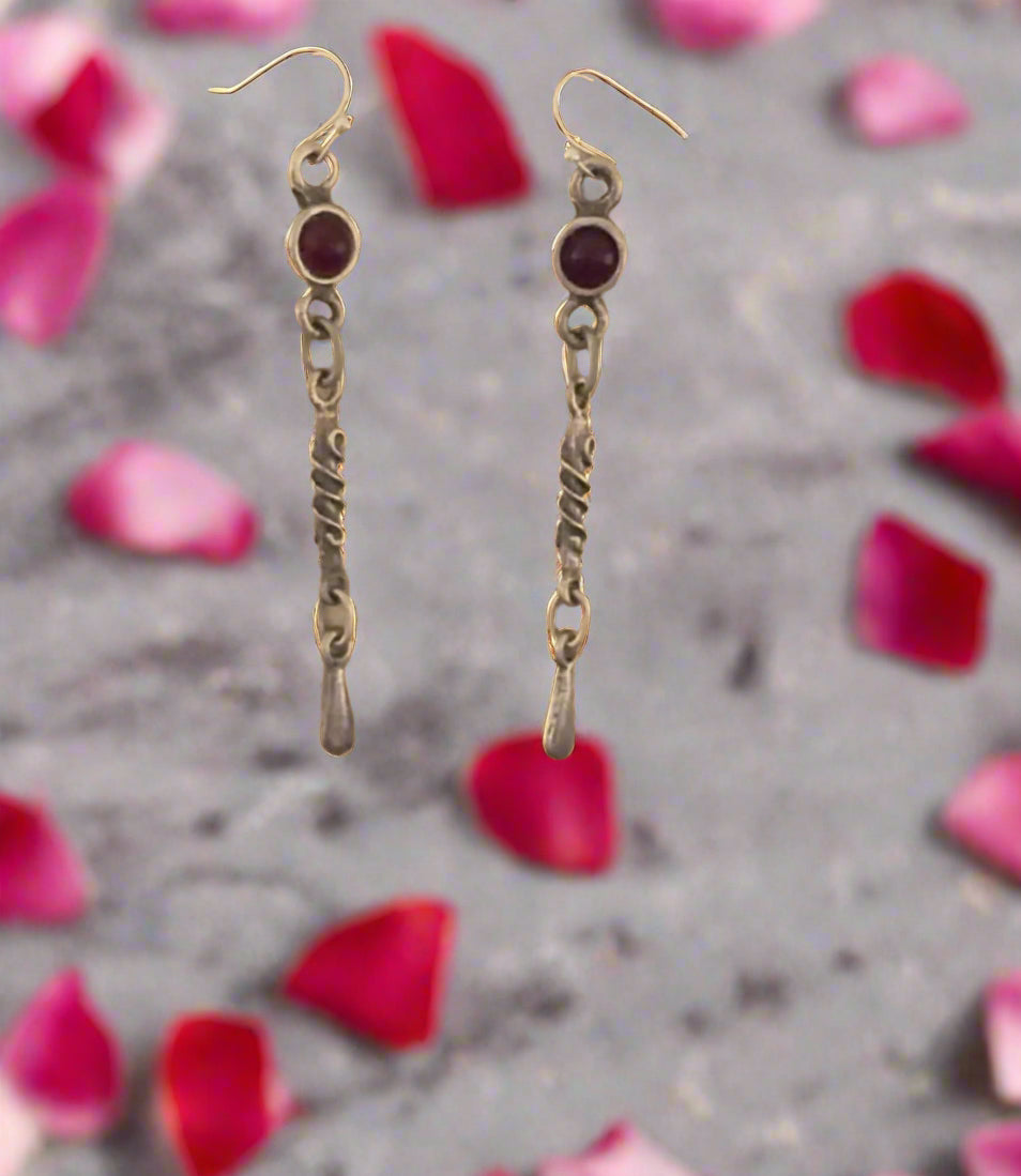 Crimson Spiral Earrings