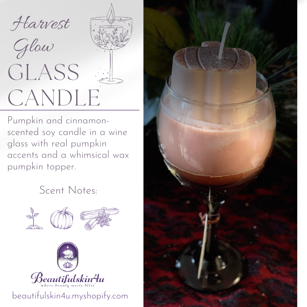 Harvest Glow Pumpkin Spice Wine Glass Candle