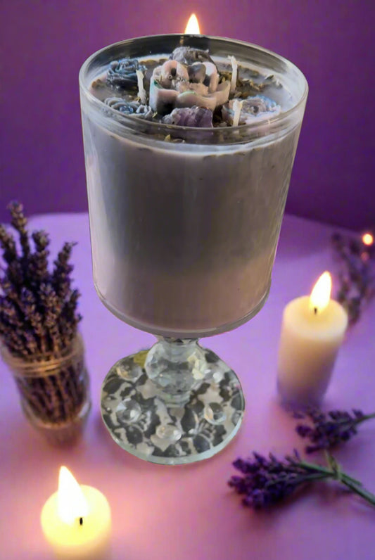 Lavender Luxe Crystal Candle