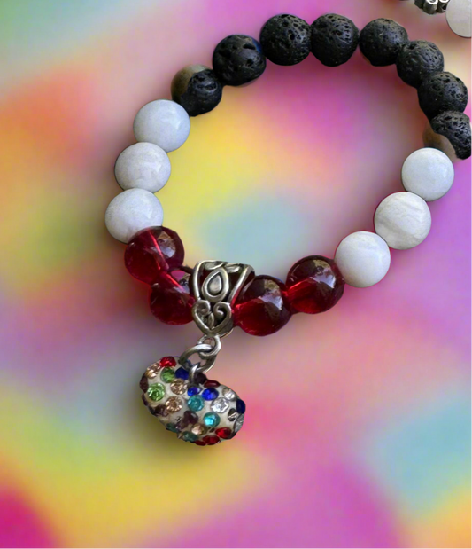 Garnet Heart Energy Bracelet
