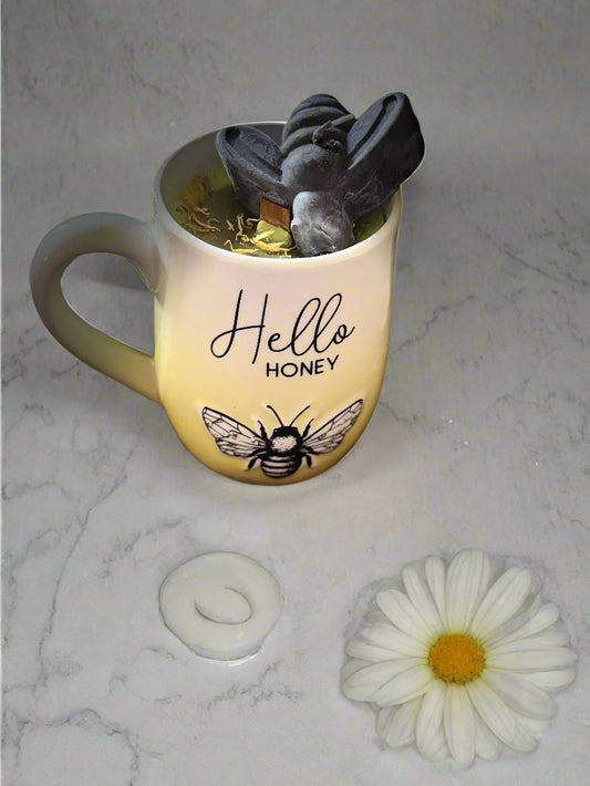 Hello Honey Bee Mug Candle