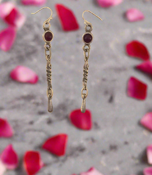 Crimson Spiral Earrings