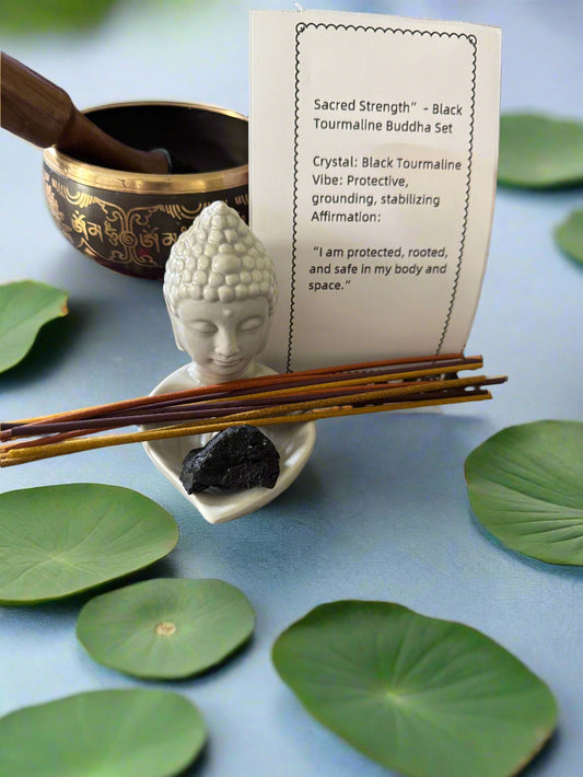 Mini Buddha incense with Tourmaline Crystal