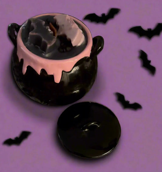 🖤 Pink Drip Cauldron Candle