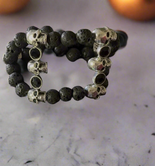 Shadow Veil Skull Duo Bracelet