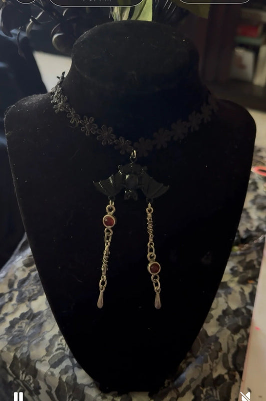 Crimson Flight Lace Choker