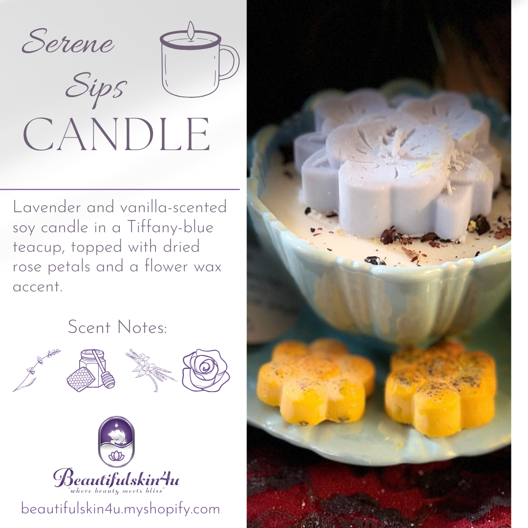 Serene Sips Lavender Vanilla Tea Cup Candle